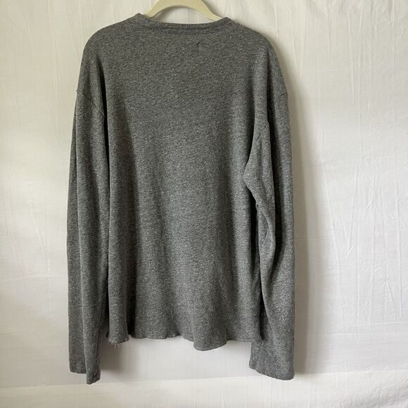 Marine Layer Gray Men’s Henley Long Sleeve Shirt GraySoft Knit Pullover Size L - Picture 2 of 8